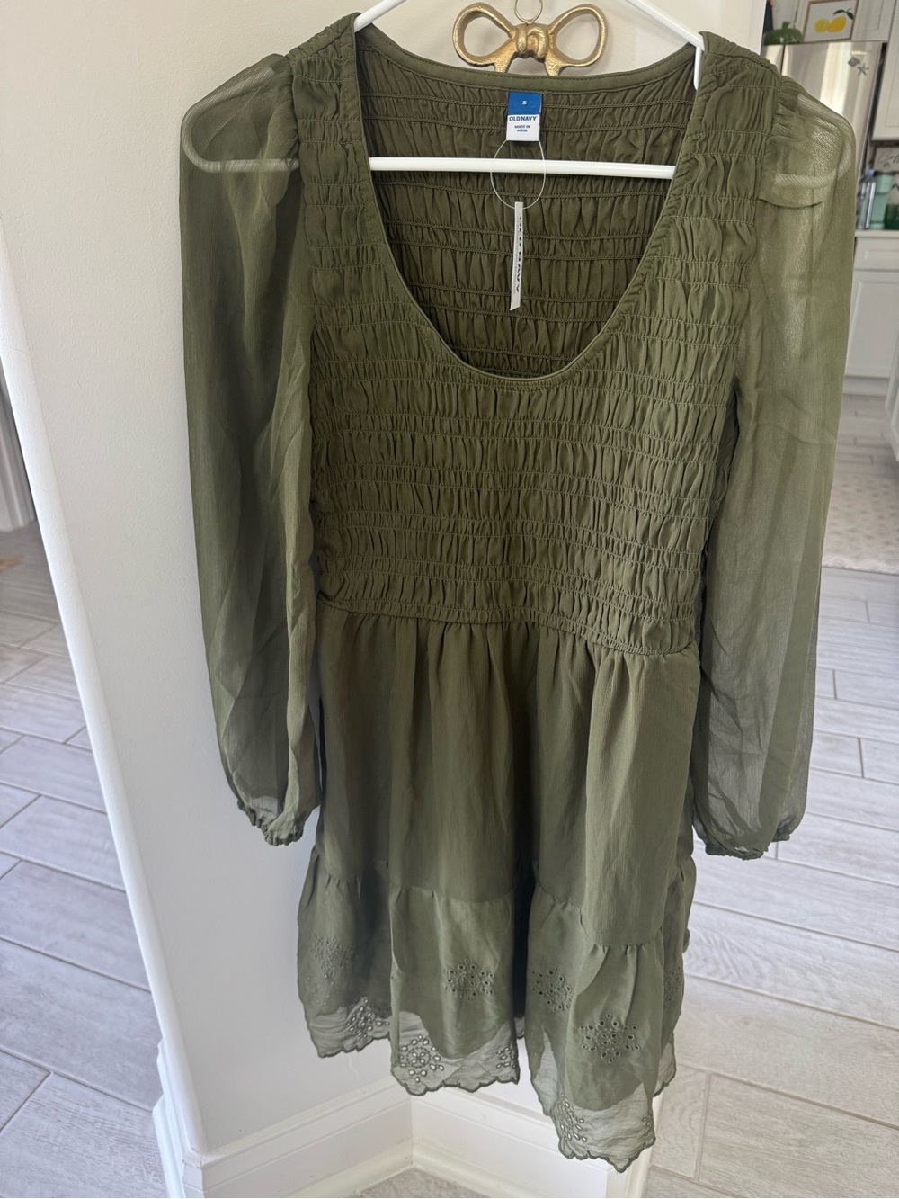 Old Navy Womens Olive Green Dress